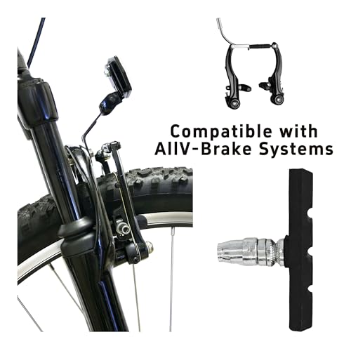 Runseaway 2 Pairs Premium Bike Brake Pads, 70mm Universal V-Brake Blocks for Mountain and Road Bicycles, Includes Hex Wrench, Hex Nut, Shims for Front and Rear Wheels - Image 5