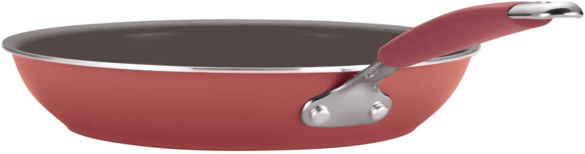 Rachael Ray Cucina Nonstick Cookware Pots and Pans Set, 12 Piece, Cranberry Red - Image 10