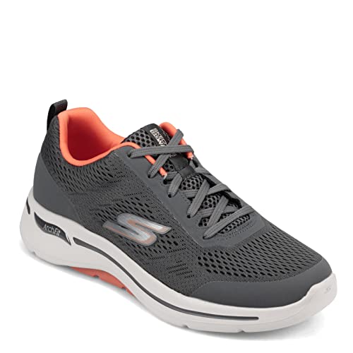 Skechers Men's Go Walk Arch Fit Idyllic Sneaker, Charcoal/Orange, 10.5 X-Wide - Image 2