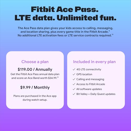 Fitbit Google Ace LTE - Kids Smartwatch with Call, Message, GPS, and Activity-Based Games, Ace Pass Data Plan Required - Mild - Strange Arcade - Image 2