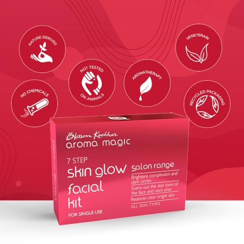 Aroma Magic Skin Glow Facial Kit - Single Use | 7 Steps Skincare Set | Reduces Dark Circles | Gently Removes Dead Skin | Restores Clear & Radiant Skin - Image 3