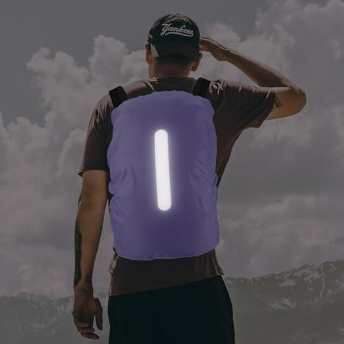 M METERXITY Backpack Rain Cover - Waterproof Lightweight Cover with Vertical Reflective Strap, Apply to Cycling/Hiking/Mountain Climbing (15-25L, XS, Purple) - Image 2