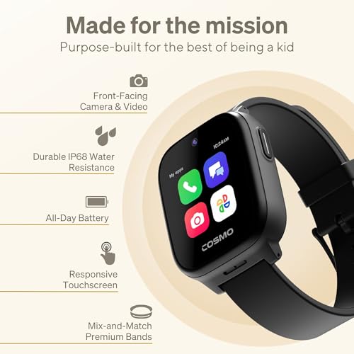 JrTrack 5 Kids Smart Watch by Cosmo | Best Kid-Safe Phone Watch | Precision Real-Time GPS Tracking | Call, Text, Activity, School Settings | Spotify Music | Parental Controls | SOS & Safety Alerts - Image 6
