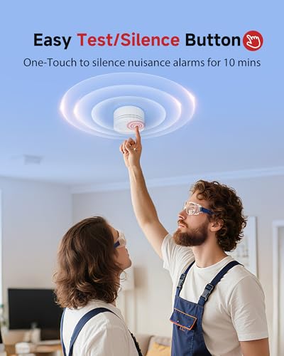 Heiman Smoke Detector, 10-Year Battery Operated Smoke Alarms, Photoelectric Fire Detectors for Home, UL 217 10th Ed. Certified, Portable Small Compact, Test Silence Button, RV, Travel, 3 Pack - Image 5