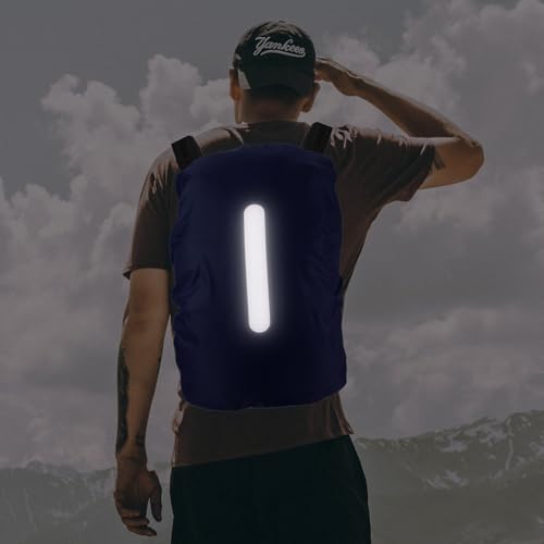 M METERXITY 2 Pack Backpack Rain Cover - Waterproof Lightweight Cover with Vertical Reflective Strap, Apply to Cycling/Hiking/Mountain Climbing (30-40L, S, Dark Blue) - Image 2