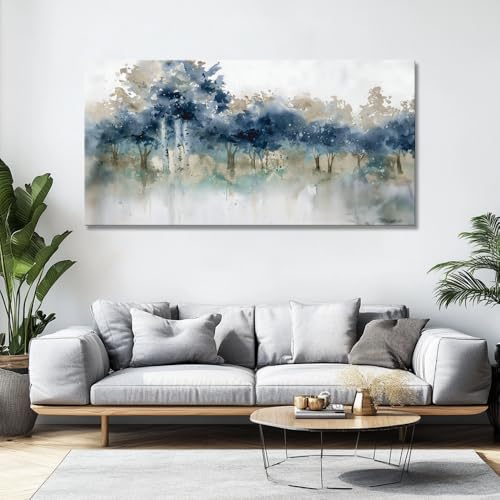 Wall Art Landscape Modern Wall Decor Canvas Painting Blue Ink Wall Art Large Artwork for Living Room Bedroom Office Home Decor 40"x79" with Framed - Image 6