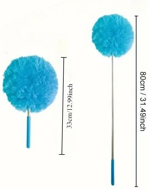 1PC Retractable Multi-Functional Microfiber Fan Cleaning Dusters Set with Metal Handle for High Angle Ceilings, Furniture and Cars Dust Mop for Bedrooms, Bathrooms, Kitchens and Living Rooms,Gray - Image 3
