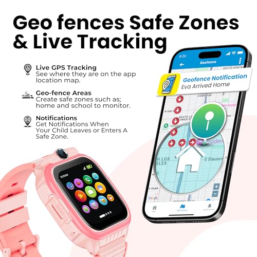 Emojikidz Smartwatch for Kids 3-12| 4G LTE GPS Tracker for Kids & Voice Calling, Texting, SOS Alerts, Camera, Parental Control | Phone Watch for Boys & Girls- Model R Pink - Image 5