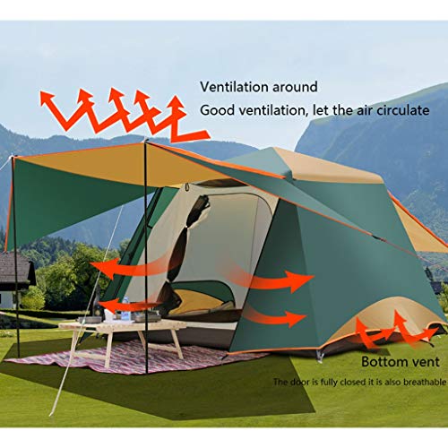 3-6 Persons Double Layer 2 Hall 1 Rooms Large Outdoor Family Party Tents Big Space Waterproof Anti-UV Camping Tent (Color : Brown) - Image 4