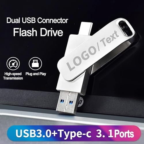 Custom USB Flash Drive, Personalized OTG Flash Drive Multifunctional Dual USB 2.0/3.0 Thumb Drive, Ideal for Corporate Gifts, Business Events and Promotional Giveaways (100,2 GB) - Image 4