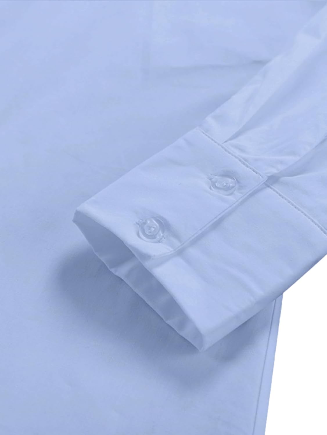 LYANER Women's Casual Shirt Dress Collar V Neck Button Down Loose Long Sleeve Mini Dresses - Image 5