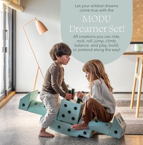 PLAYSMOL MODU Dreamer Set – Large Building Blocks for Toddlers & Kids, 25 Different Creations, Children Toys & Gifts, Easy Assembly and Responsibly Made (Green) - Image 3