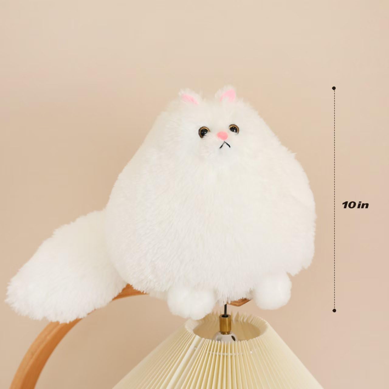 Winsterch Stuffed Animal Plushie Cat Stuffed Animal,Cute Soft Plush Cat Animals,White Stuffed Cat, Birthday for Kids,Boys,Girls,Fat Cat Stuffed Toy (White, 10 Inches) - Image 2