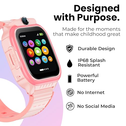 Emojikidz Smartwatch for Kids 3-12| 4G LTE GPS Tracker for Kids & Voice Calling, Texting, SOS Alerts, Camera, Parental Control | Phone Watch for Boys & Girls- Model R Pink - Image 8