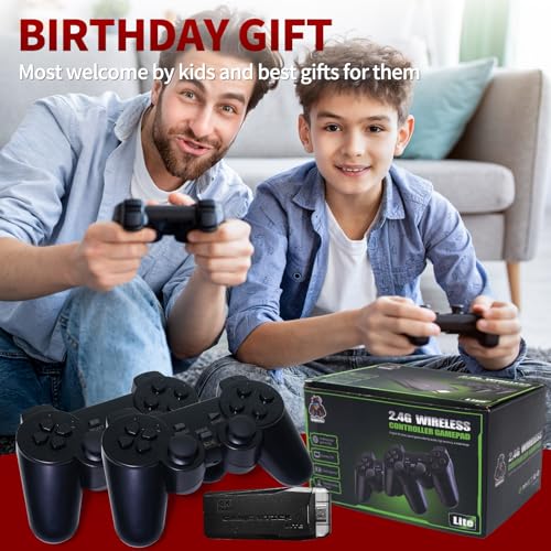 Retro Game Console Stick – Plug & Play Wireless Video Game System with 20,000+ Classic Games, 9 Emulators, 4K HDMI Output, 2.4GHz Dual Controllers, Arcade Stick for Adults(64G) - Image 5