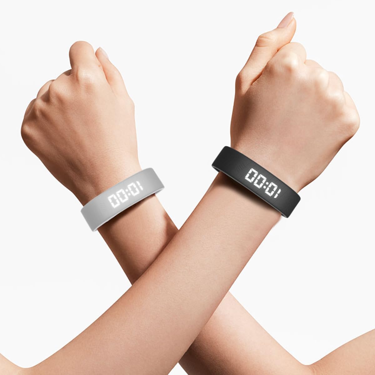 Gosasa Lightweight LED Digital Sport Watch Waterproof Fitness Tracker with Calorie Counter, Pedometer, Vibrating Alarm, USB Rechargeable Silicone Wristband for Men Women (White) - Image 5