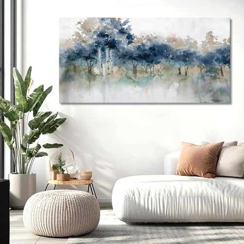 Wall Art Landscape Modern Wall Decor Canvas Painting Blue Ink Wall Art Large Artwork for Living Room Bedroom Office Home Decor 40"x79" with Framed - Image 4