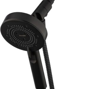 Brondell Nebia Yuba HaloNetic Double Dock Magnetic Handheld Shower Head, 60″ Stainless Steel Hose, 5-Setting, Matte Black