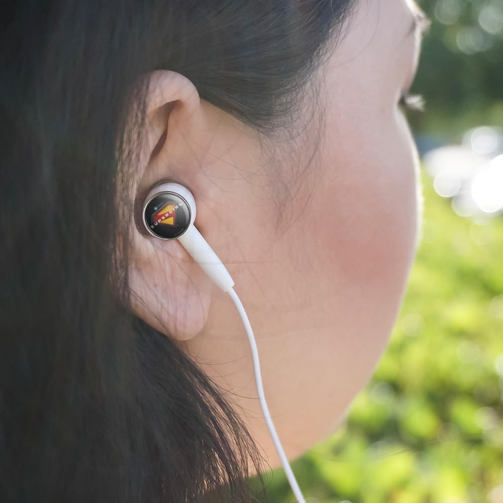 GRAPHICS & MORE Super Girl 2026 Full Color Shield Name in Center Novelty in-Ear Earbud Headphones - White - Image 2