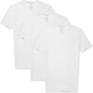 Tommy John Men’s Supima Cool Cotton 2.0 High V Neck T-Shirt, Stay Tuck Design, Soft Stretch Fabric, Short Sleeve Comfort Fit