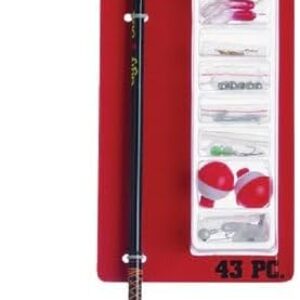 Ugly Stik 5’ Complete Spincast Kit Fishing Rod and Reel Casting Combo, Ugly Tech Construction with Clear Tip Design, 5’ 2-Piece Rod, Red