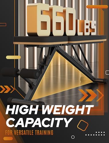 FitGoods Weight Bench Press, Foldable Workout Bench for Home Gym, 660 LBS Stable Incline Decline Bench for Full Body, Weight Benches for Home Gym, Sit up Bench Strength Training Benches - Image 2
