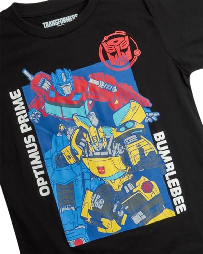 TRANSFORMERS Boys T-Shirt - 2 Pack Optimus Prime Bumble Bee Autobot Graphic Tee - Short Sleeve Shirt for Toddler/Boys (3T-16), Size 5-6, Transformers Black/Red - Image 3
