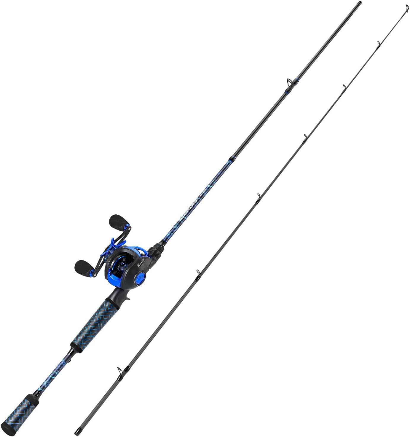 Sougayilang Spinning & Baitcaster Fishing Rod and Reel Combo,IM7 Graphite 2Pc Blanks, Stainless Steel Guides with Ceramic Rings, SuperPolymer Handle with Split Design,“S” Style Hook Keeper - Image 2