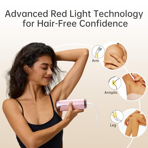 Amifiy Ice Cooling IPL Home Use Hair Removal Device, Laser Hair Removal Machine Painless Epilator for Women Men, 3 Energy Levels & 2 Modes, Face Body Use with Razor & Glasses - Image 4