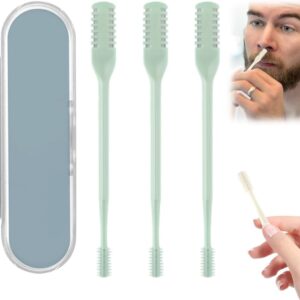 2-in-1 Nasal Cutter,2026 New Nose Hair Trimmer for Men Women,360° Rotating Portable Manual Nose Hair Remover,Noses Hairs Knife Travel Essentials (Green-3PC)