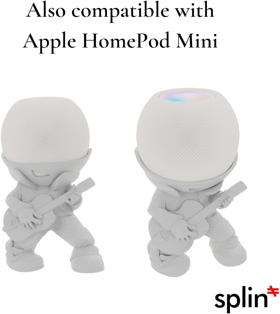 Splin Table Stand Holder Compatible with Amazon Alexa Smart Speaker Echo Dot (4th and 5th gen.) and Apple HomePod Mini, Vegas Boy (White) - Image 9