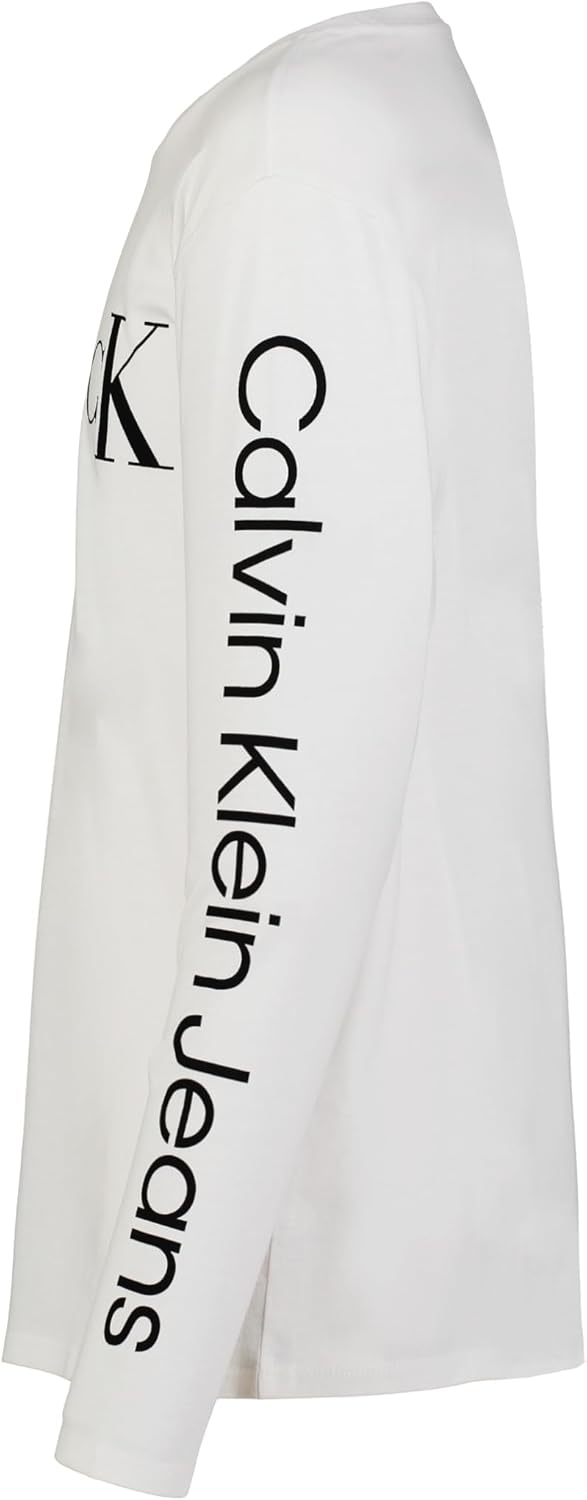 Calvin Klein Boys Long Sleeve Crew Neck T-Shirt, Soft, Comfortable, Relaxed Fit - Image 3