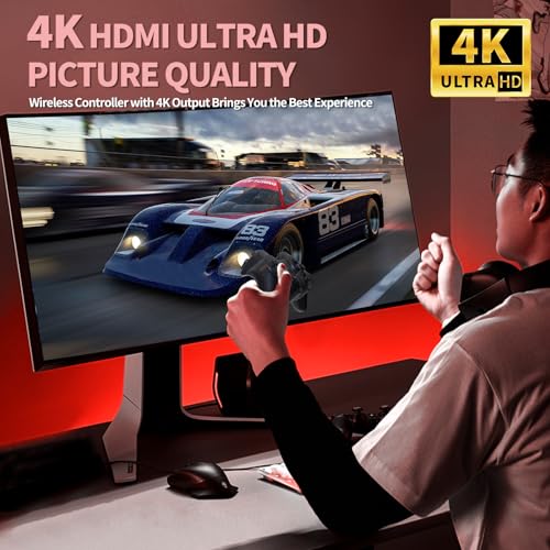 Retro Game Console Stick – Plug & Play Wireless Video Game System with 20,000+ Classic Games, 9 Emulators, 4K HDMI Output, 2.4GHz Dual Controllers, Arcade Stick for Adults(64G) - Image 2