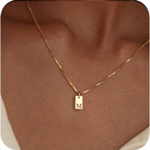 Initial Necklaces for Women 14K Gold Plated Letter Necklace Dainty Name Pendant Necklace Personalized Christmas Gifts for Women Trendy Gold Jewelry