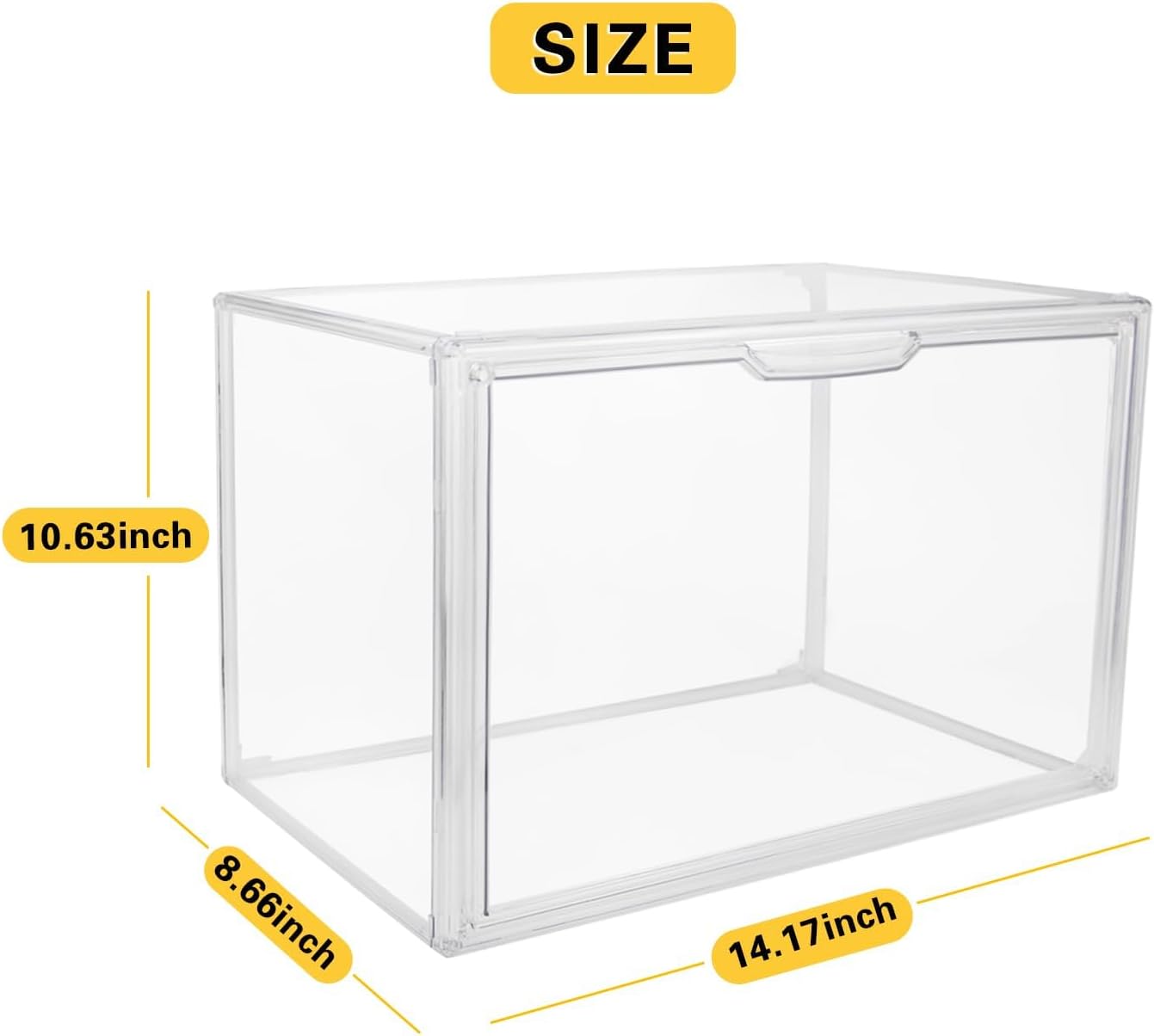 Clear Stackable Plastic Storage Bins with Magnetic Lid, Dustproof Book & Cosmetic Display Cases, Large Figures Collectibles Showcase, Shoe Box, Protection Organizer (L, Count, 5) - Image 6