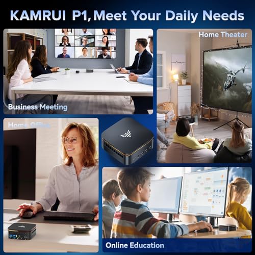 KAMRUI Pinova P1 Mini PC, W-11 Pro AMD Ryzen 4300U(Beat 3500U/N150/N95, up to 3.7GHz), 16GB RAM 256GB SSD Mini Desktop Computer Support 4K HDMI+DP+Type-C, Mini PC with Dual WiFi, Business Home Office - Image 9