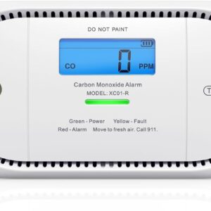 X-Sense Carbon Monoxide Detector Alarm with Digital LCD Display, Replaceable Battery CO Alarm Detector with Peak Value Memory, XC01-R
