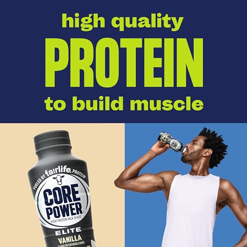 Core Power Elite High Protein Shake, Vanilla, 42g Bottle, 14oz, 12 Pack - Image 4