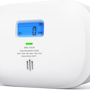 X-Sense Carbon Monoxide Detector, Replaceable Battery Powered CO Alarm with Digital Display, Portable Carbon Monoxide Detector for Travel, XC0C-SR, 1-Pack