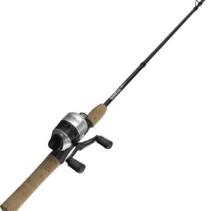 Zebco 33 Cork Reel and Fishing Rod Combo, Graphite Rod with Cork Handle, QuickSet Anti-Reverse Fishing Reel with Bite Alert, Black