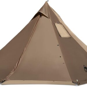 OneTigris Smokey HUT Hot Tent with Stove Jack, Ultralight 4 Season Tipi Tent with Snow Skirt & Detachable Floor for Camping, Hiking, Bushcraft, Backpacking