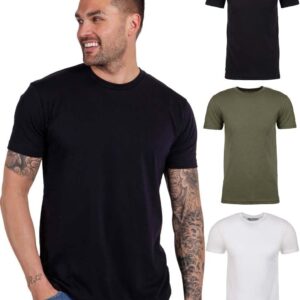 INTO THE AM Men’s T-Shirts Soft Cotton Blend Crew Neck Tee S – 4XL Athletic Fit Plain & Logo Basic T-Shirt for Men