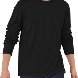 Haloumoning Boys Long Sleeve Shirts Kids Crewneck Oversized Casual Tees Fall Fashion Shirt Tops 5-14 Years