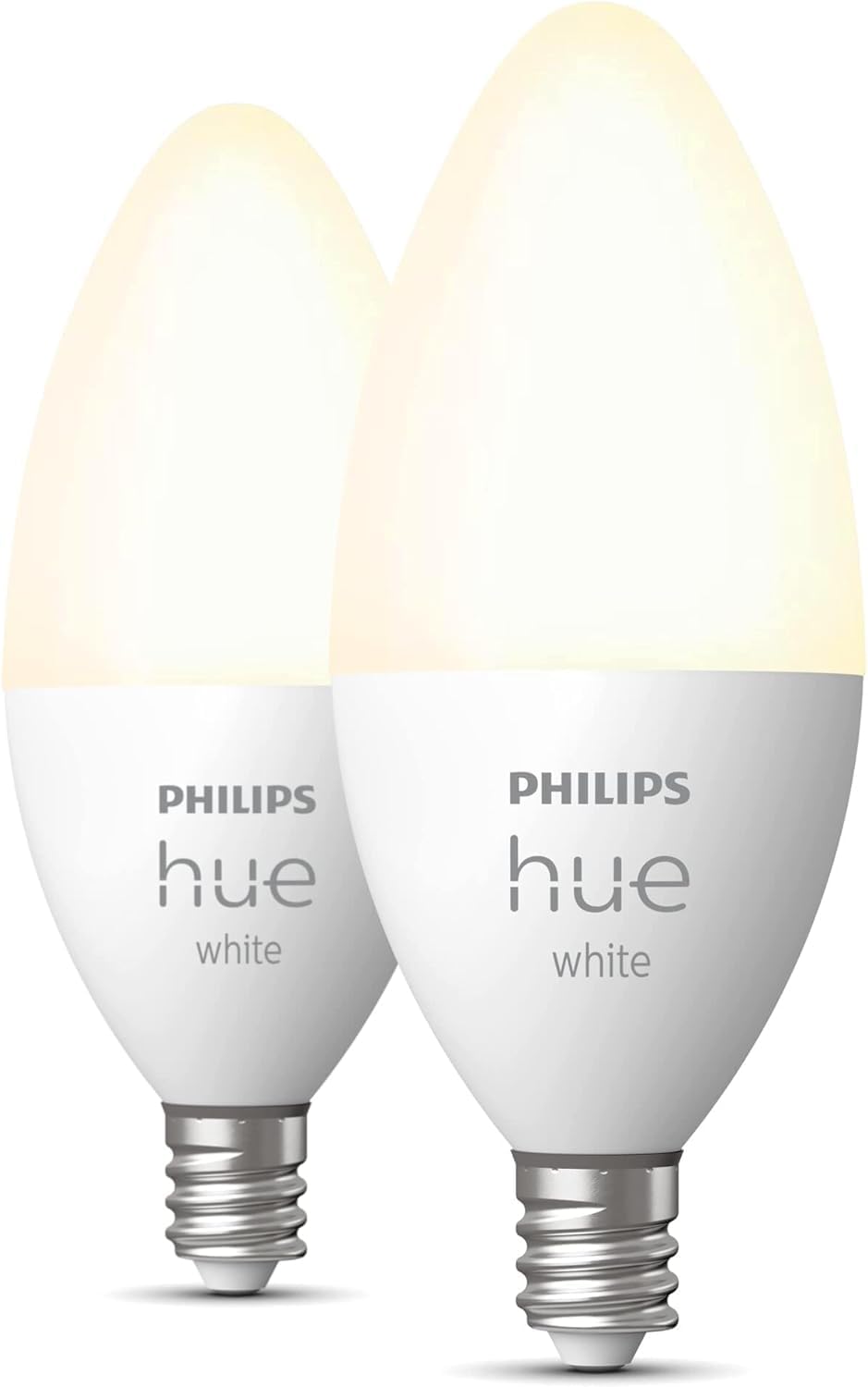 Philips Hue Smart 40W B39 Candle-Shaped LED Bulb - Soft Warm White Light - 2 Pack - 450LM - E12 - Indoor - Control with Hue App - Works with Alexa, Google Assistant and Apple Homekit - Image 5