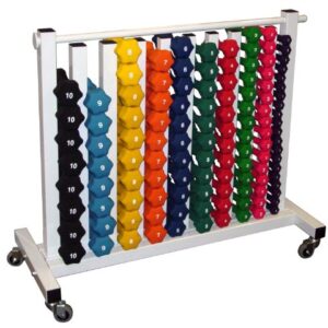Ader Sporting Goods Neoprene Dumbbell Set – 88 Weights with Free Rack (on 4 Caster Wheels)
