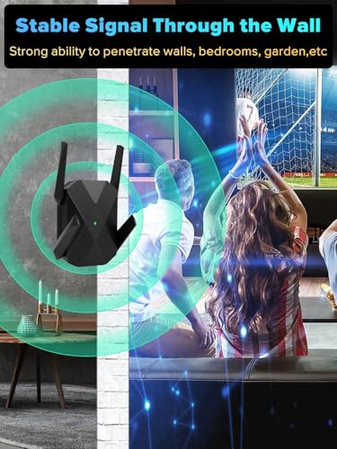 2026 AX3000 WiFi 6 Extender, WiFi Extender Signal Booster-Dual Band (2.4G/5.8G), Long Range WiFi Booster with Gigabit Ethernet Port, Access Point, No Required App, Easy Setup and Faster Speed (Black) - Image 5