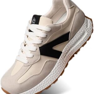 Athletic Walking Shoes for Women Popcorn Sole Sports Sneakers Color Block Classic Shoes for Walking,Running,Shopping