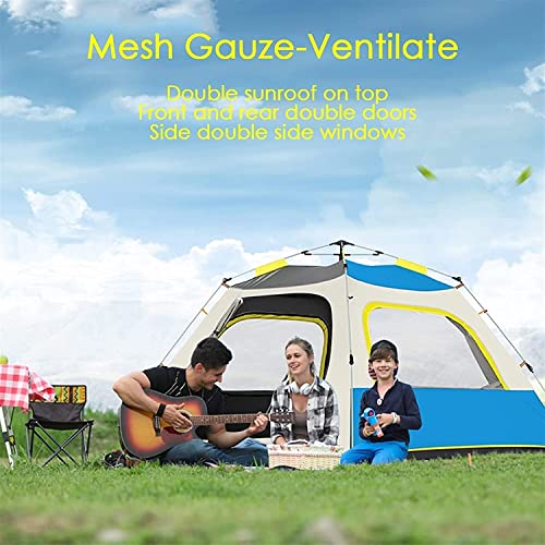 Waterproof Tent for Camping 4 Person Family Pop Up 2 Mesh Windows for Ventilation Pop Up Tents - Image 3