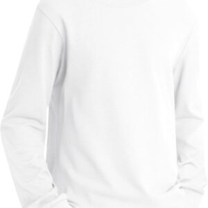 ZDC Boys Long Sleeve Shirts Kids Crewneck T Shirts Fall Tops Casual Basic Tees Clothes 5-14 Years