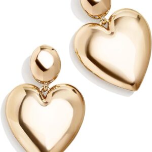 BaubleBar Heart Earrings Collection for Women, Gold Plated Hypoallergenic Fashion Jewelry